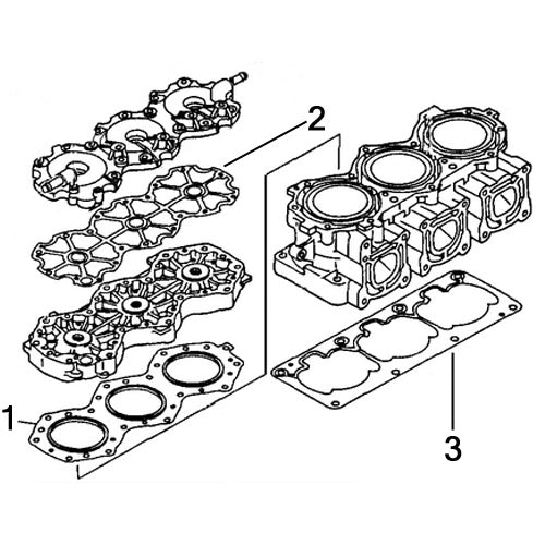 Yamaha 1200 GP1200 '97-99, XL1200 '98, SUV1200 '99-04 Individual Gaske