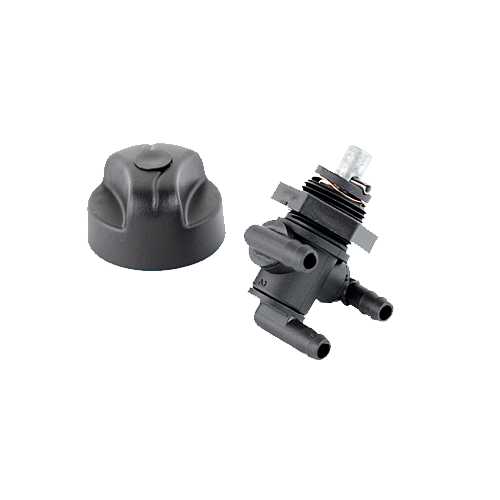 3 Position Fuel Valve with Knob - 1/4” Hose (90 degree)