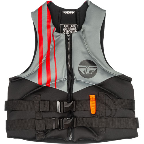 Fly Racing Mens Neoprene Life Vest - Black / Grey / Red