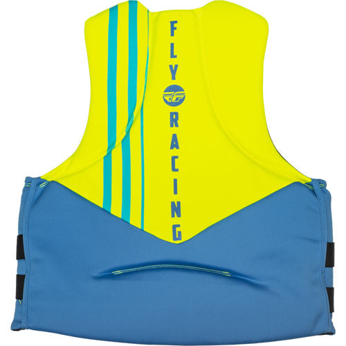 Fly Racing Mens Neoprene Life Vest - Blue/Hi-Vis Yellow/Teal