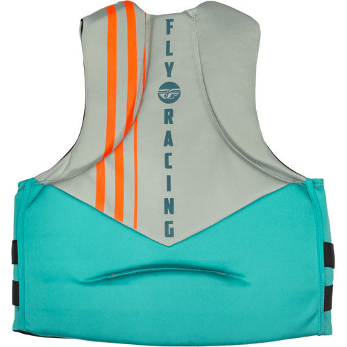 Fly Racing Mens Neoprene Life Vest - Teal/Grey/Orange
