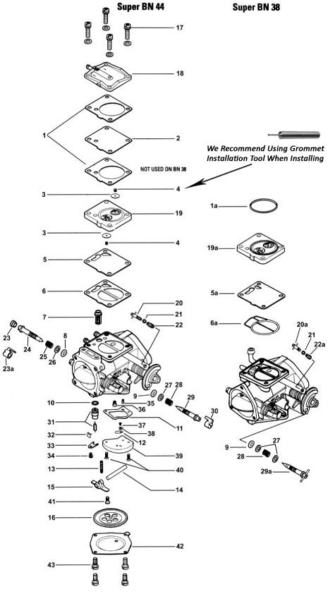 Mikuni SBN38/44/40i Carburetor Parts