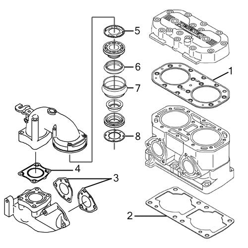 Kawasaki 750 STX '98 Individual Gaskets