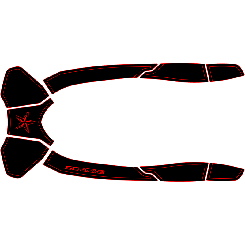 SC Wake Sea Doo GTX 155 '16-17, GTX LTD. 215, 230 & 300 '16-17, RXT 260 '16-17, WAKE Pro '16-17 Waverunner Jet Ski Traction Mat Kit