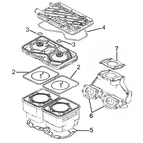 Sea Doo 720 GSi '97-98 Individual Gaskets
