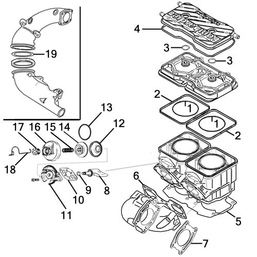 Sea Doo 800 GSX '96-97 Individual Gaskets