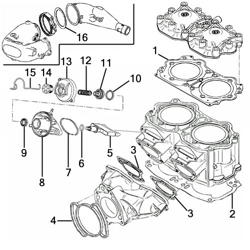 Sea Doo 951 GTX Di '01-03 Individual Gaskets