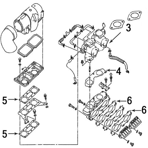 Yamaha 760 WaveRaider '96+, WaveBlaster II '96+, WaveVenture '96+, XL760 Individual Gaskets